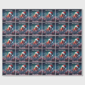 サンタハットの美しいタコ ラッピングペーパー (フラット)