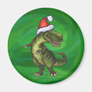 サンタハットのTRexオングリーン マグネット