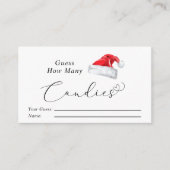 サンタハットはキャンディーの赤ちゃんシャワーの数を推測 エンクロージャーカード (正面)