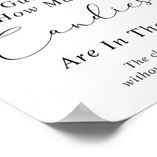 サンタハットはキャンディーの赤ちゃんシャワーの数を推測 ポスター (角)