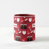 サンタハットひげのブーツメリークリスマスホリデー マグカップ (中央)