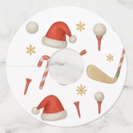 サンタハットをテーマにしたゴルファー・クリスマス ワイングラスタグ