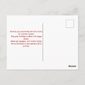 サンタハットを使ったかわいいクリスマスの子犬 ポストカード (裏面)