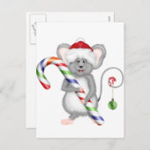 サンタハットを使ったかわいいクリスマスマウス シーズンポストカード (正面/裏面)