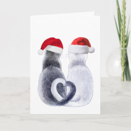 サンタハットを使ったかわいい猫クリスマスカード シーズンカード