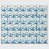 サンタハットを使ったクリスマス北極圏のアザラシ ラッピングペーパー (フラット)