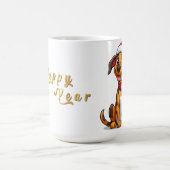 サンタハットを使った愛らしい漫画の犬 コーヒーマグカップ (中央)