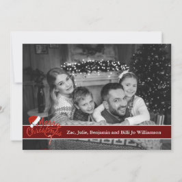 サンタハットを使った白黒のオートフォト シーズンカード