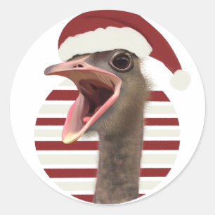 サンタハットを使った陽気なクリスマスダリッチ ラウンドシール