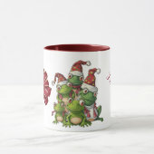 サンタハットを使った5つのクリスマスカエル マグカップ (中央)
