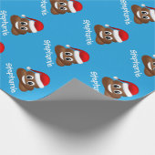 サンタハットを包む紙付きのクリスマスプーエモジ ラッピングペーパー (角)