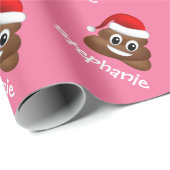 サンタハットを包む紙付きのクリスマスプーエモジ ラッピングペーパー (ロールコーナー)