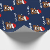 サンタハットを包む紙付きのクリスマスプーエモジ ラッピングペーパー (角)