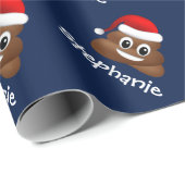 サンタハットを包む紙付きのクリスマスプーエモジ ラッピングペーパー (ロールコーナー)