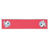 サンタハットを持つ国クリスマス牛 ショートテーブルランナー (横)