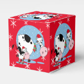 サンタハットを持つ国クリスマス牛 フェイバーボックス (正面サイド)