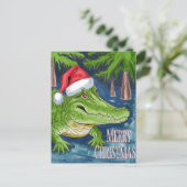 サンタハットを添えたメリークリスマスリゲーター シーズンポストカード (スタンド正面)