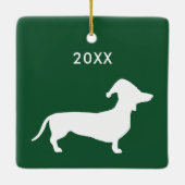 サンタハットを着たかわいいカスタム犬たち セラミックオーナメント (裏面)