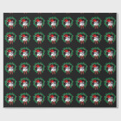 サンタハットを着たかわいいクリスマスパターン ラッピングペーパー (フラット)