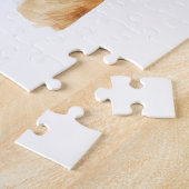 サンタハットを着たかわいいクリスマスボクサー犬 ジグソーパズル (側面)