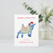 サンタハットを着たかわいいヤギ シーズンポストカード (スタンド正面)