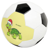 サンタハットを着たかわいい幸せ亀 サッカーボール (3/4)