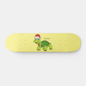 サンタハットを着たかわいい幸せ亀 スケートボード (横)