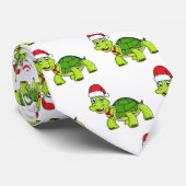 サンタハットを着たかわいい幸せ亀 ネクタイ (ロール)