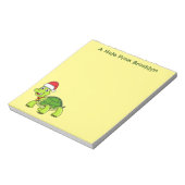 サンタハットを着たかわいい幸せ亀 ノートパッド (回転)