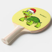サンタハットを着たかわいい幸せ亀 卓球ラケット (正面アングル)