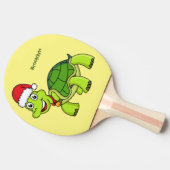 サンタハットを着たかわいい幸せ亀 卓球ラケット (横)
