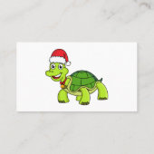 サンタハットを着たかわいい幸せ亀 名刺 (裏面)