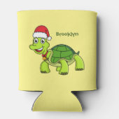 サンタハットを着たかわいい幸せ亀 缶クーラー (裏面)