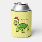 サンタハットを着たかわいい幸せ亀 缶クーラー (缶裏面)