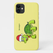 サンタハットを着たかわいい幸せ亀 Case-Mate iPhoneケース (裏面)