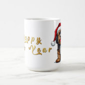 サンタハットを着たかわいい犬 コーヒーマグカップ (中央)