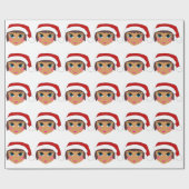 サンタハットを着たアニメの少女 ラッピングペーパー (フラット)