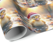 サンタハットを着たアヒル ラッピングペーパー (ロールコーナー)