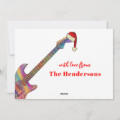 サンタハットを着たギター季節のごあいさつ シーズンカード (裏面)