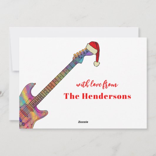 サンタハットを着たギター季節のごあいさつ シーズンカード (裏面)