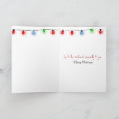 サンタハットを着たクリスマスのタコ カード (内部)