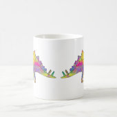 サンタハットを着たクリスマスの恐竜 コーヒーマグカップ (中央)