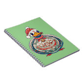 サンタハットを着たクリスマスの民間伝承アヒル ノートブック (右側)