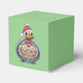 サンタハットを着たクリスマスの民間伝承アヒル フェイバーボックス (裏面サイド)