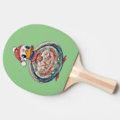 サンタハットを着たクリスマスの民間伝承アヒル 卓球ラケット (横)