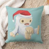 サンタハットを着たクリスマスイェティ人形 クッション (ブランケット)