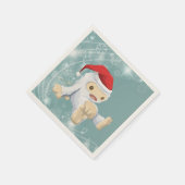 サンタハットを着たクリスマスイェティ人形 スタンダードカクテルナプキン (角)