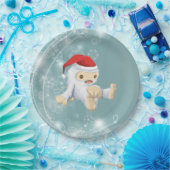 サンタハットを着たクリスマスイェティ人形 ペーパープレート (パーティー)