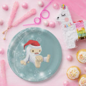 サンタハットを着たクリスマスイェティ人形 ペーパープレート (パーティー)