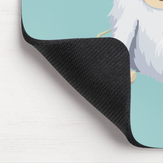 サンタハットを着たクリスマスイェティ人形 マウスパッド (コーナー)